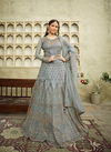 Sea Green Colour Fancy Designer Latest Heavy Wedding Wear Heavy Net With Embroidery And Swarvoski Work Salwar Suit Collection 15052